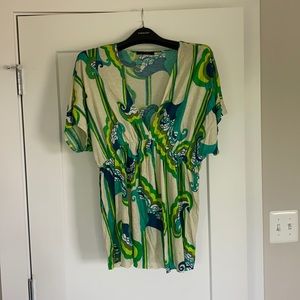 T-Bags Green and Blue V Shirt